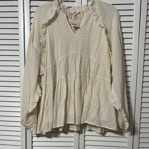 Entro Cream Ruffled Blouse